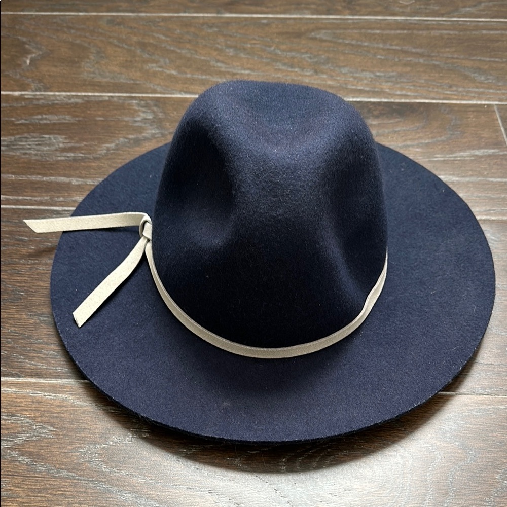 Tarte Blue Fedora Hat with Cream Band Adjustable